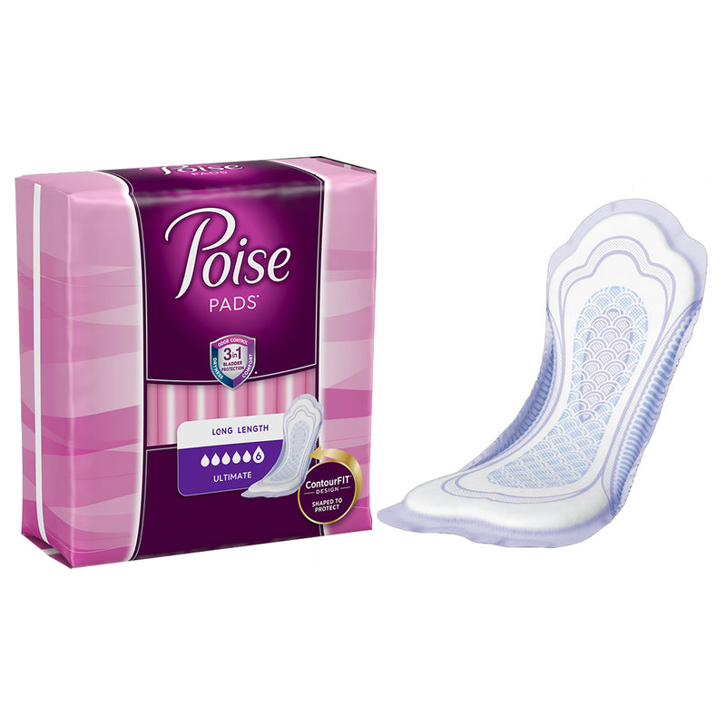 KIMBERLY CLARK CORP Poise Ultimate Long Pads Non-Winged