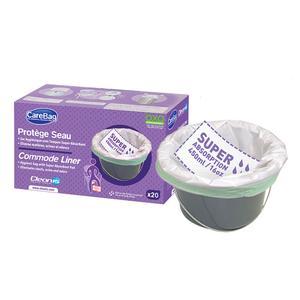 Carebag Oxo-Biodegradable Commode Liner with Super Absorbent Pad (Case of 80)
