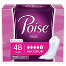 Poise Bladder Control Pad, 12.9 Inch Length Heavy Absorbency, Package of 48