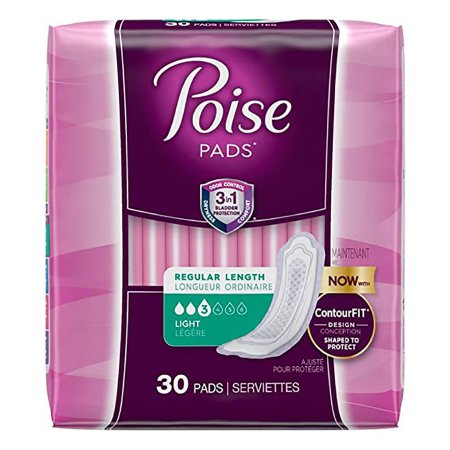 Poise Bladder Control Pad Poise, Light Absorbency, Package of 60