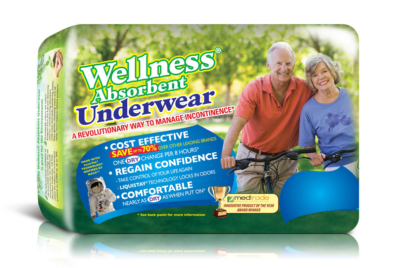 Unique Wellness Absorbent Underwear (Pull-on) with NASA technology Size 3X, Case of 32